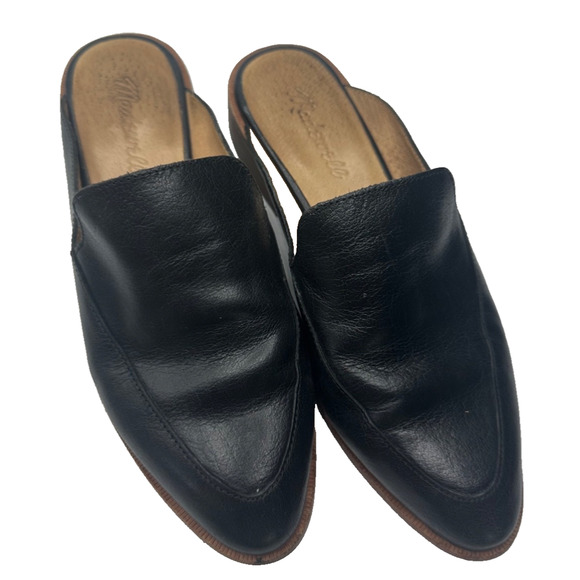 Madewell Shoes - Madewell Womens Mule Womens Size 6 Black Leather Shoes Slides Block Heel